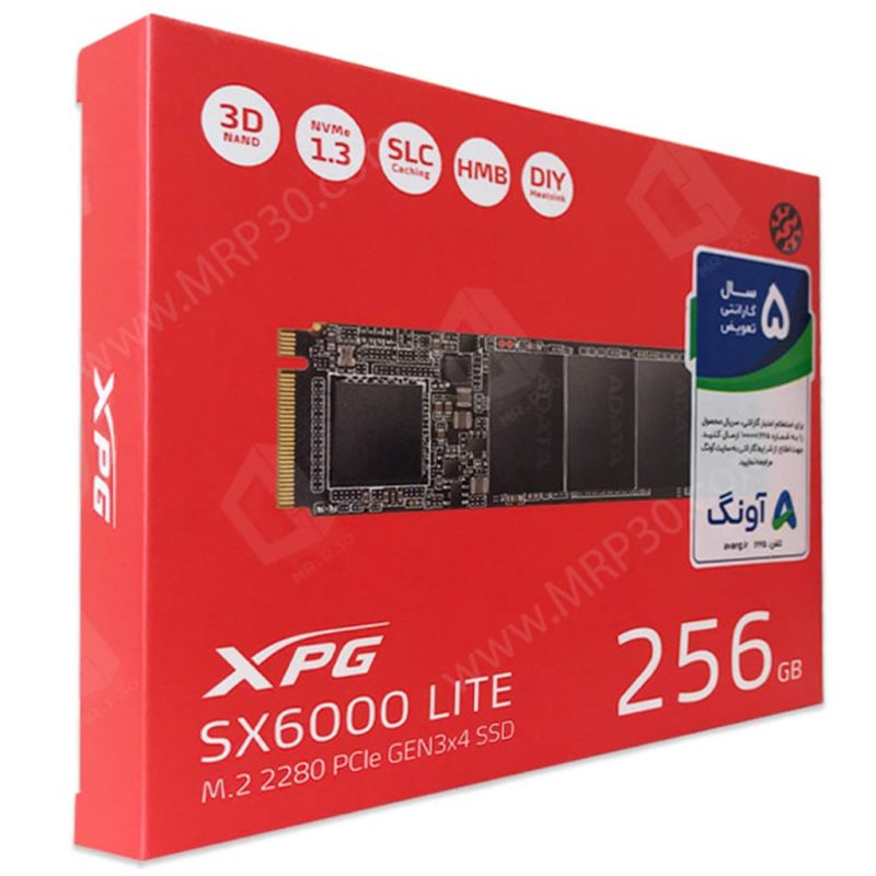 حافظه SSD اینترنال ای دیتا مدل ADATA XPG SX6000 LITE با ظرفیت 256 گیگابایت