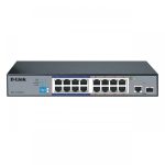 سوئیچ 16 پورت +PoE گیگابیتی و دسکتاپی دی لینک مدل DLINK DES-F1016P-E