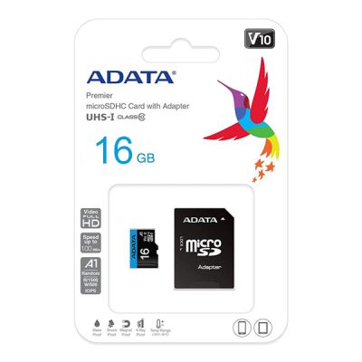کارت حافظه MICROSDHC ای دیتا کلاس 10 استاندارد UHS-I U1 سرعت 100MBps مدل ADATA PREMIER ظرفیت 16 گیگابایت