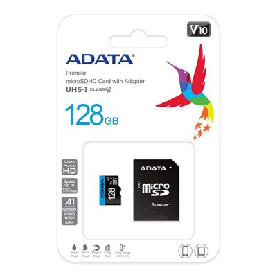 کارت حافظه MICROSDHC ای دیتا کلاس 10 استاندارد UHS-I U1 سرعت 100MBps مدل ADATA PREMIER ظرفیت 128 گیگابایت