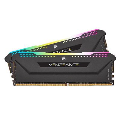 رم کامپیوتر دوکاناله 16 گیگابایتی کورسیر ونجنس آر جی بی پرو اس ال مدل CORSAIR VENGEANCE RGB PRO SL 16G 3600 DDR4