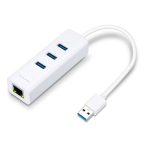 هاب USB 3.0 سه پورت و کارت شبکه تی پی لینک مدل TPLINK UE330