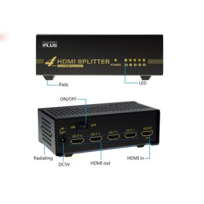 اسپیلیتر 4HDMI پورت, پشتیبانی تا متراژ 40 متر