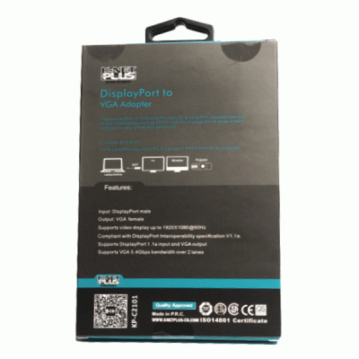 کابل DISPLAYPORT به VGA کی نت پلاس مدل KNETPLUS KP-CODP2V02 طول 0.2 متر