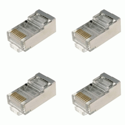 کانکتور Cat6 شیلدار, بسته 100تایی