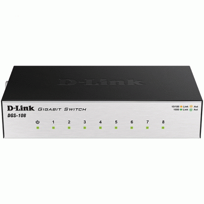 سوییچ 8 پورت گیگابیتی و دسکتاپی دی لینک مدل DLINK DGS-108