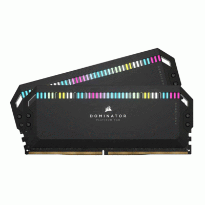 رم کامپیوتر دو کاناله 32 گیگابایتی کورسیر دومنیتور پلاتینیوم آر جی بی مدل CORSAIR DOMINATOR PLATINUM RGB 32G 6200 DDR5
