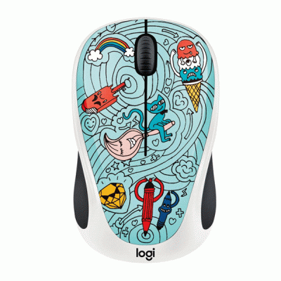 موس بی سیم لاجیتک سری Doodle مدل LOGITECH M238 BAE-BEE BLUE