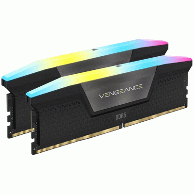 رم کامپیوتر دوکاناله 64 گیگابایتی کورسیر ونجنس آر جی بی مدل CORSAIR VENGEANCE RGB 64G 5600 DDR5