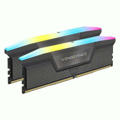 رم کامپیوتر دو کاناله 64 گیگابایتی کورسیر ونجنس آر جی بی مدل CORSAIR VENGANCE RGB 64G 5600 DDR5