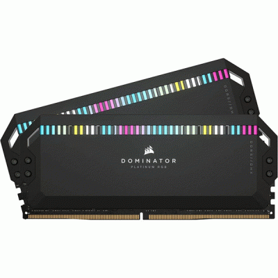رم کامپیوتر دو کاناله 64 گیگابایتی کورسیر دومینیتور پلاتینیوم آر جی بی مدل CORSAIR DOMINATOR PLATINUM RGB 64G 6000 DDR5