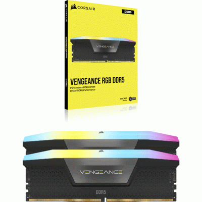 رم کامپیوتر دوکاناله 32 گیگابایتی کورسیر ونجنس آر جی بی مدل CORSAIR VENGEANCE RGB 32G 6000 DDR5