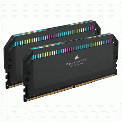 رم کامپیوتر دوکاناله 32 گیگابایتی کورسیر دومینیتور پلاتینیوم آر جی بی مدل CORSAIR DOMINATOR PLATINIUM RGB 32G 6400 DDR5