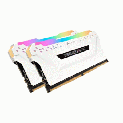 رم کامپیوتر دوکاناله 16 گیگابایتی کورسیر ونجنس آر جی بی پرو مدل CORSAIR VENGEANCE RGB PRO WHITE 16G 3600 DDR4