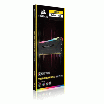 رم کامپیوتر تک کاناله 8 گیگابایتی کورسیر ونجنس آر جی بی مدل CORSAIR VENGEANCE RGB 8G 3200 DDR4