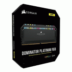 رم کامپیوتر دو کاناله 64 گیگابایتی کورسیر دومینیتور پلاتینیوم آر جی بی مدل CORSAIR DOMINATOR PLATINUM RGB 64G 6000 DDR5