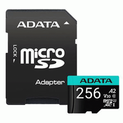 کارت حافظه MICRO SDXC ای دیتا مدل ADATA PREMIER کلاس 10 استاندارد UHS-1 U3 سرعت 100MBPS با ظرفیت 256 گیگابایت