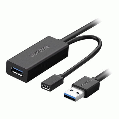 کابل افزایش طول USB3.0 همراه پورت تقویت کننده MICRO USB یوگرین مدل UGREEN US175 به طول 10 متر