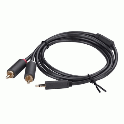 کابل 1 به 2 صدا استریو 3.5 میلیمتری TRS به RCA نر یوگرین مدل UGREEN AV102 به طول 1.5 متر