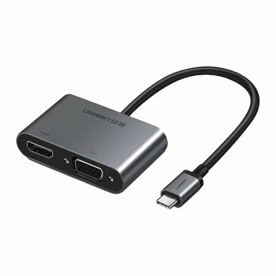 تبدیل TYPE C به HDMI و VGA یوگرین مدل UGREEN CM162