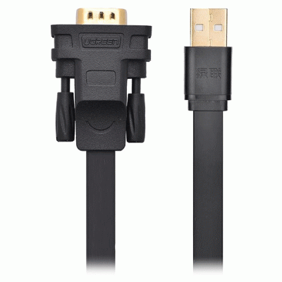 کابل تبدیل USB 2.0 به سریال RS232 تخت یوگرین مدل UGREEN CR107 20218 به طول 2 متر