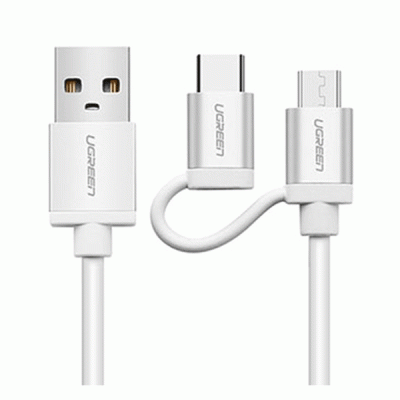 کابل USB به TYPE C و MICRO USB یوگرین مدل UGREEN US177 به طول 1.5 متر