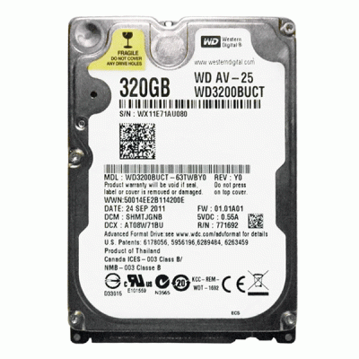 هارد دیسک اینترنال وسترن دیجیتال مدل WD3200BUCT با ظرفیت 320 گیگابایت