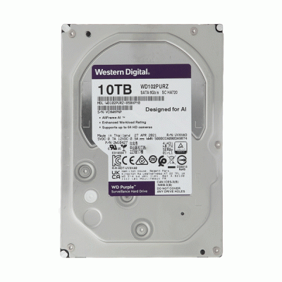 هارد دیسک اینترنال وسترن دیجیتال مدل WESTERN DIGITAL PURPLE WD102PURZ-85BXPYO با ظرفیت 10 ترابایت