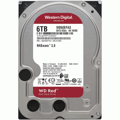 هارد دیسک اینترنال وسترن دیجیتال مدل WESTERN DIGITAL WD RED PLUS NAS WD60EFAX با ظرفیت 6 ترابایت