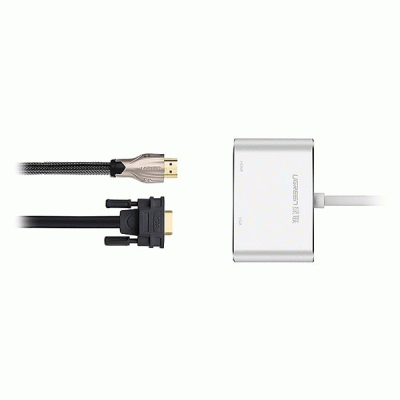 تبدیل MINI DISPLAYPORT به HDMI و VGA یوگرین مدل UGREEN MD115 20421