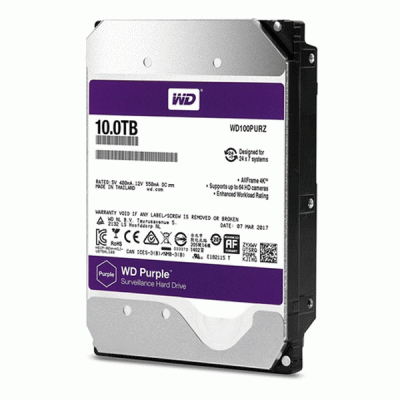 هارد دیسک اینترنال وسترن دیجیتال مدل WESTERN DIGITAL PURPLE WD101PURZ با ظرفیت 10 ترابایت