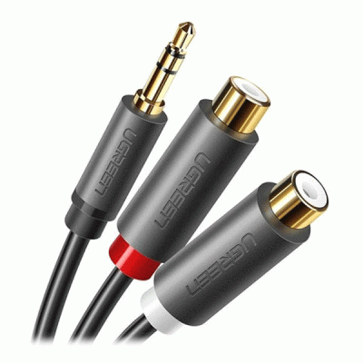 تبدیل 1 به 2 صدا استریو 3.5 میلی متر TRS به RTA ماده یوگرین مدل UGREEN AV109 10547