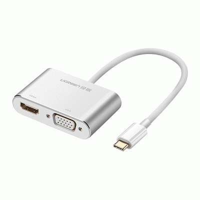 تبدیل TYPE C به HDMI و VGA یوگرین مدل UGREEN CM162