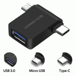 تبدیل TYPE C - OTG و MICRO USB به USB 3.0 یوگرین مدل UGREEN 30453