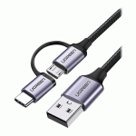 کابل USB به TYPE C و MICRO USB یوگرین مدل UGREEN US177 به طول 1.5 متر
