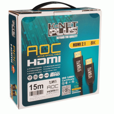 کابل فیبر نوری HDMI 2.0 کی نت پلاس مدل KNET PLUS KP-CHAOC21150 به طول 15 متر
