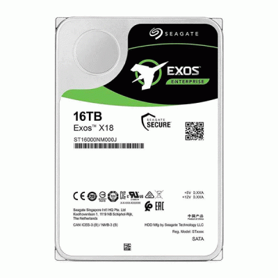 هارد دیسک اینترنال سیگیت مدل SEAGETE EXOS X18 ST16000NM000J با ظرفیت 16 ترابایت