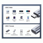 کابل افزایش طول TYPE C یوگرین مدل UGREEN US372 به طول 1 متر