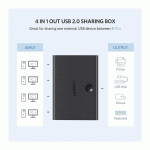 هاب سوییچ 4 در 1 پورت USB 2.0 دستی یوگرین مدل UGREEN US158 30346