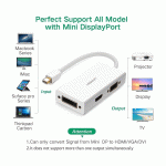 تبدیل MINI DISPLAYPORT به DVI-D 24+1 و HDMI و VGA یوگرین مدل UGREEN MD114