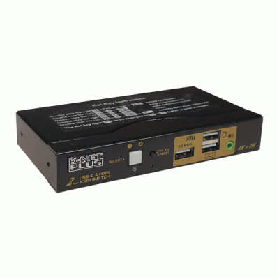 سوییچ KVM دو پورت TYPE-C + HDMI کی نت پلاس مدل KNET PLUS KP-SWKCHD02