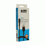 کابل شارژ MICRO USB کی نت مدل KNET K-CUAM2M10 به طول 1 متر