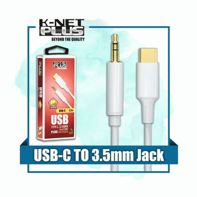 تبدیل TYPE C به جک 3.5 میلی متر کی نت پلاس مدل KNET PLUS KP-CSC35MM به طول 1.2 متر