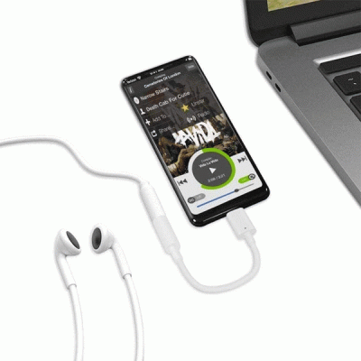 کابل تبدیل AUX به USB C کی نت پلاس مدل KNET PLUS KP-CSC35MF