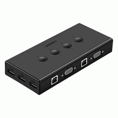 کی وی ام سوئیچ 4 پورت VGA همراه کابل یوگرین مدل UGREEN CM154 50280