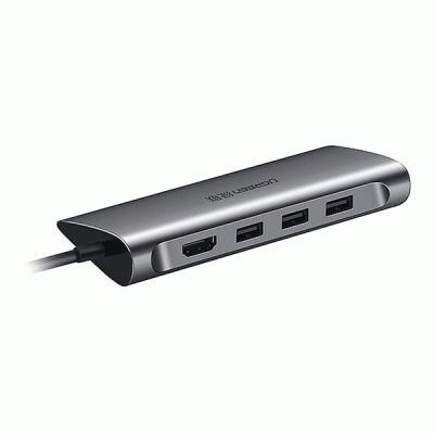 هاب 8 پورت TYPE C به USB 3.0 با پورت HDMI و LAN و درگاه کارت حافظه با قابلیت PD یوگرین مدل UGREEN CM121 50538