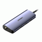هاب 4 پورت TYPE C به USB 3.0 با پورت LAN یوگرین مدل UGREEN CM252 60717