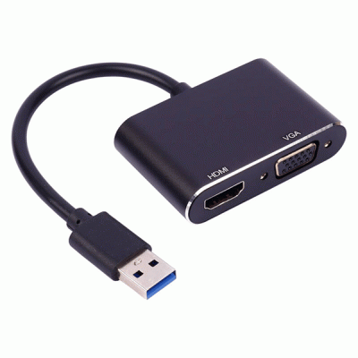 تبدیل USB 3.0 به HDMI و VGA کی نت مدل KNET K-COUA30HV