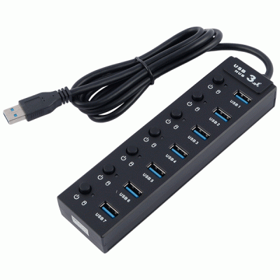 هاب 7 پورت USB 3.0 کی نت مدل KNET K-HUAMH907