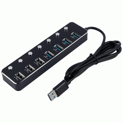 هاب 7 پورت USB 3.0 کی نت مدل KNET K-HUAMH107